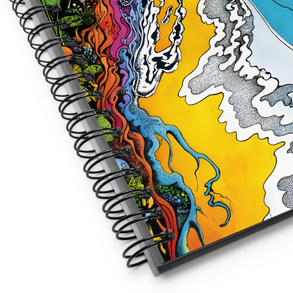 Ethereal Flow: A Psychedelic Landscape | Spiral Notebook