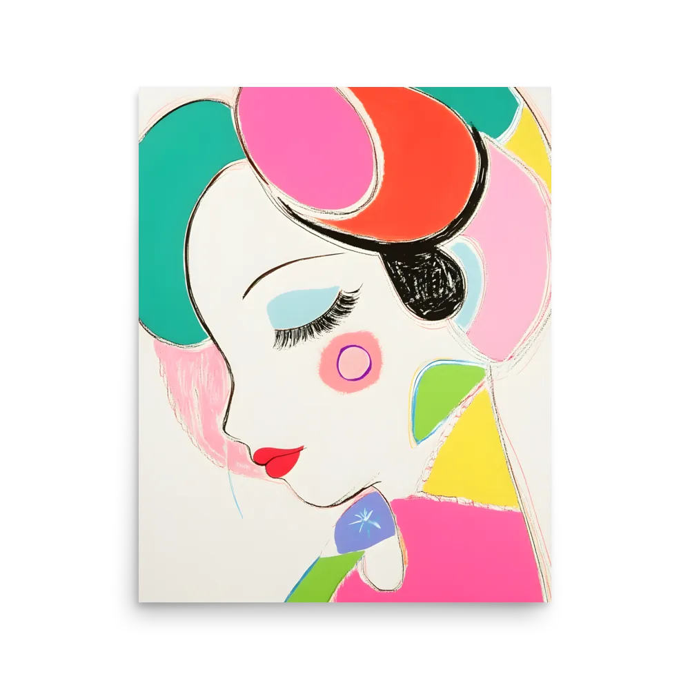 Whimsical Portrait in Colorful Abstraction | Poster | 16″×20″