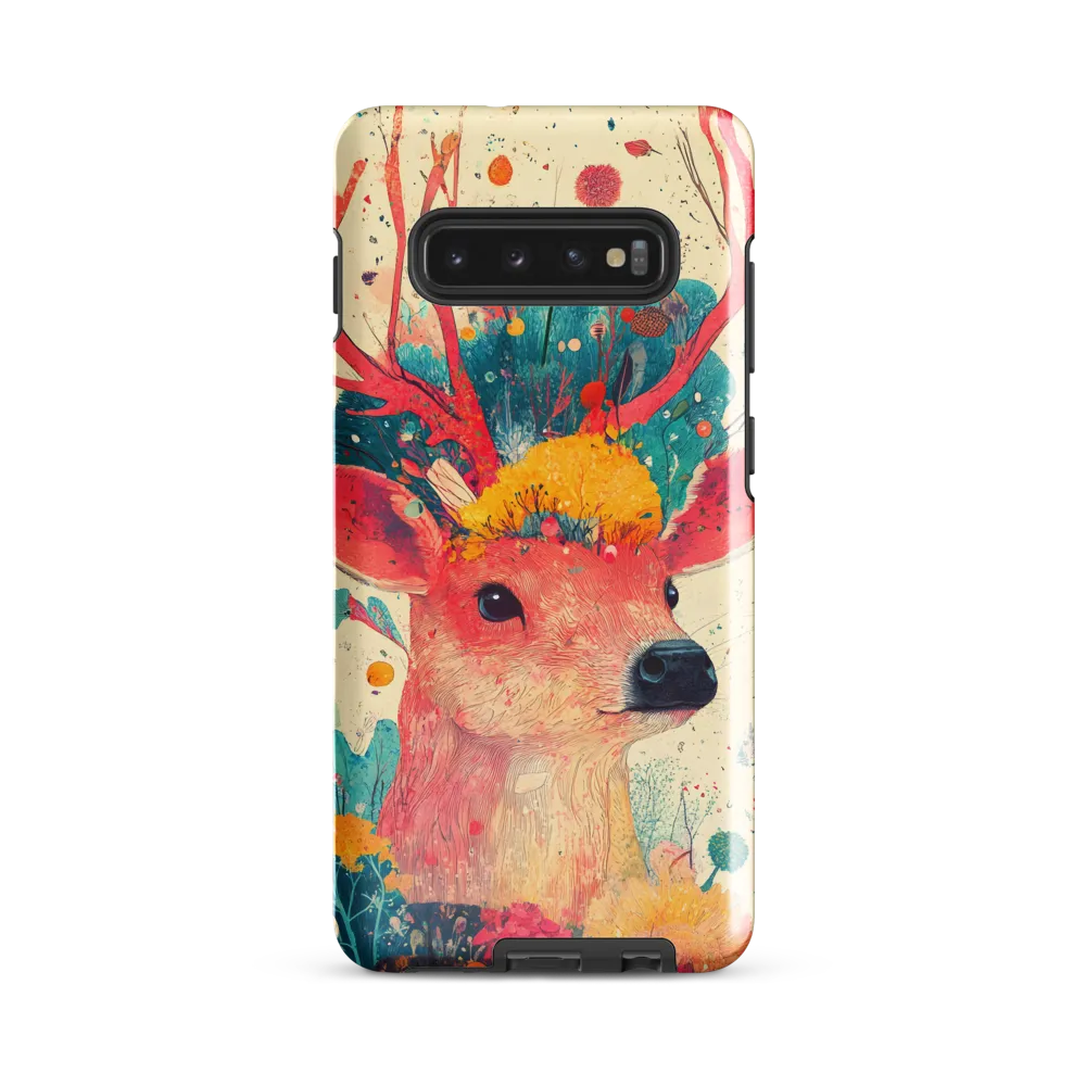 Whimsical Harmony: A Deer in Bloom | Phone Case |  S10 Plus | Tough Case | Glossy