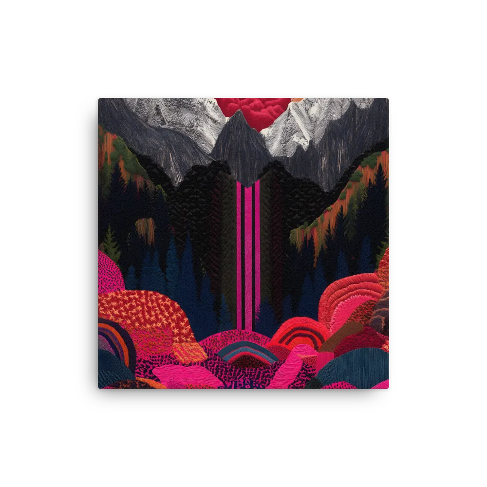 Ethereal Cascade: A Surreal Landscape | Thin Canvas | 16″×16″