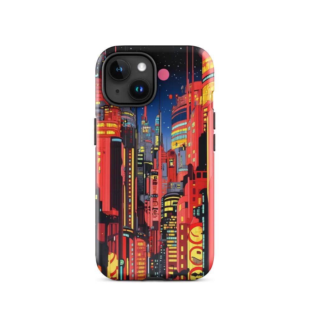Neon Dreams: A Cyberpunk Cityscape | Phone Case |  15 | Tough Case | Glossy