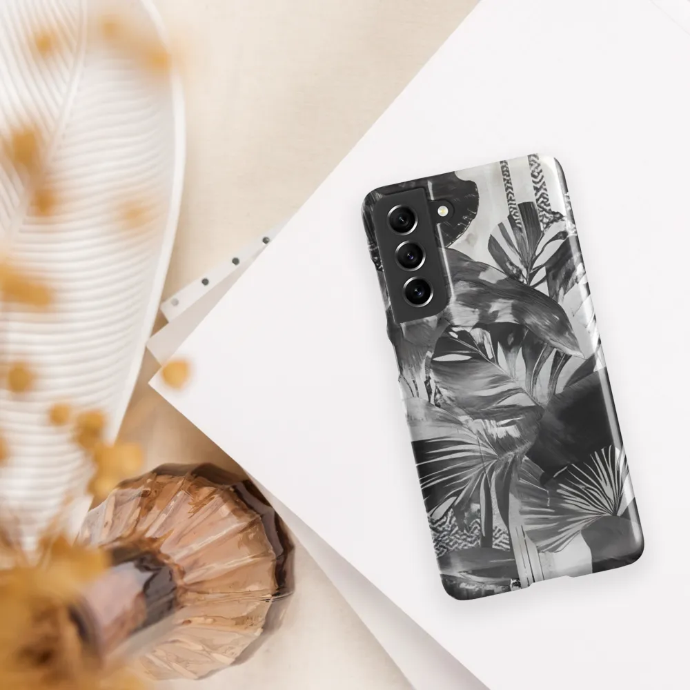 Monochrome Serenity in Tropical Foliage