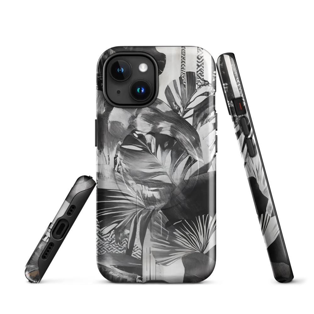 Monochrome Serenity in Tropical Foliage