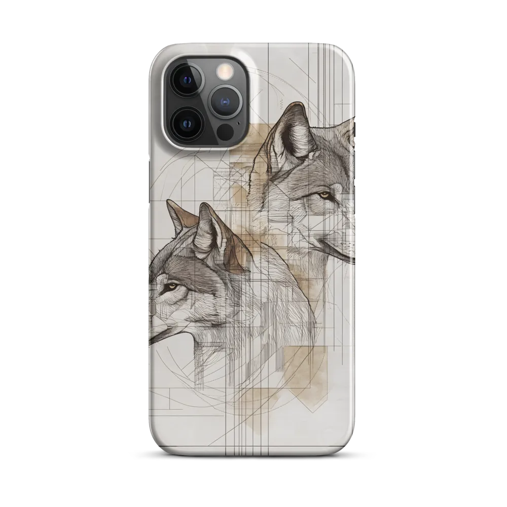 Geometric Harmony: The Essence of Wolves | Phone Case |  12 Pro Max | Snap Case | Glossy