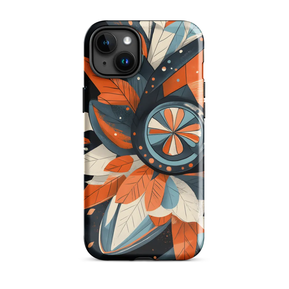 Floral Symphony in Orange and Teal