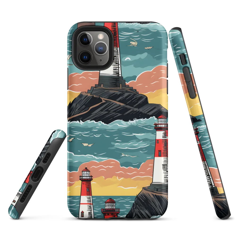 Lighthouses in a Whimsical Ocean | Phone Case |  11 Pro Max | Tough Case | Matte