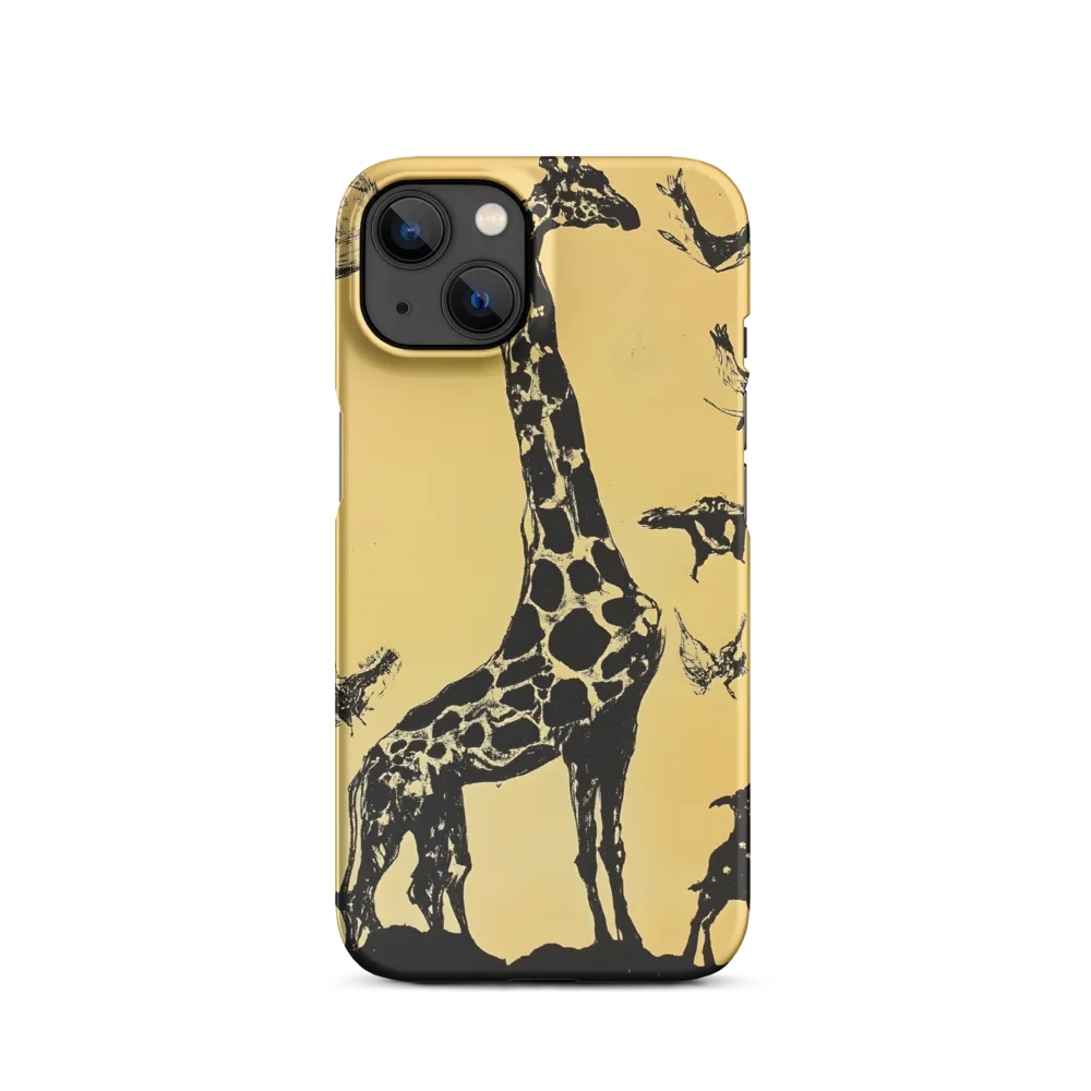 Whimsical Harmony of Giraffe and Birds