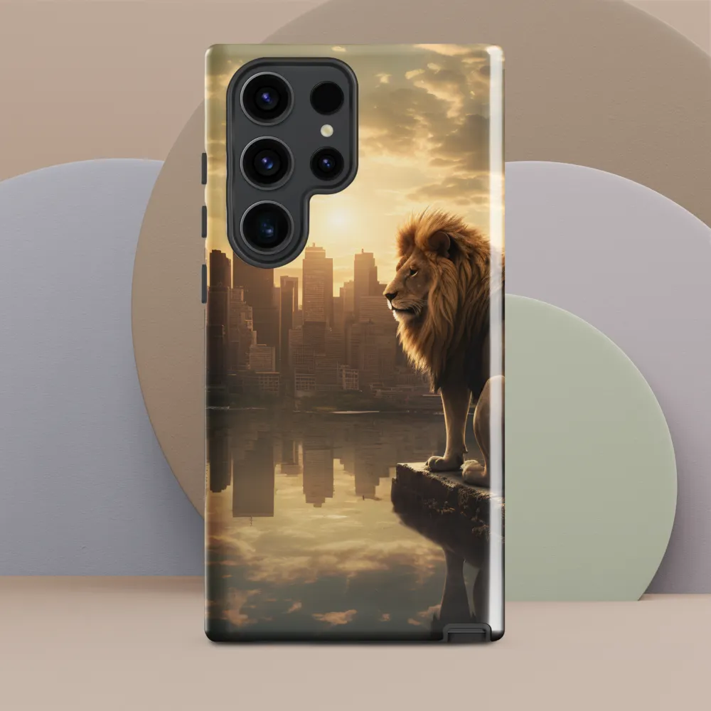 The Lion's Gaze Over the Urban Symphony