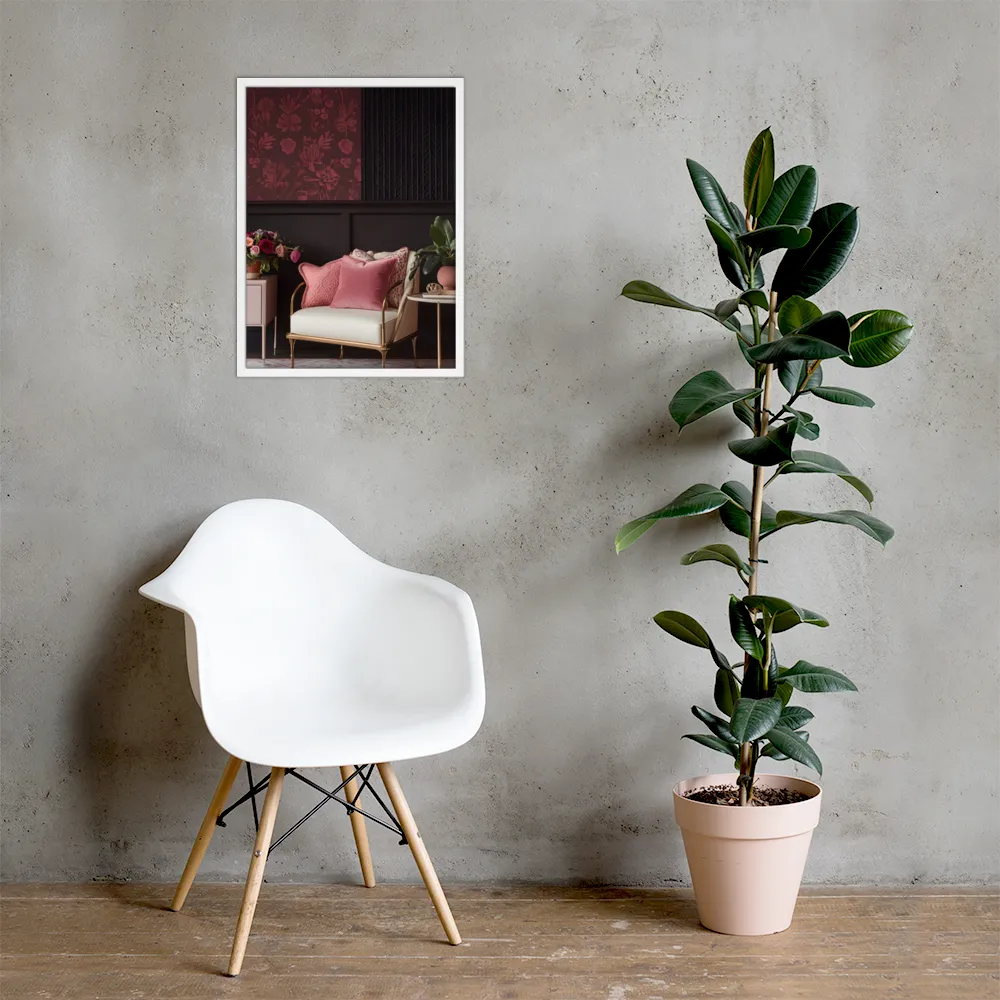Elegance in Contrast: A Modern Interior Design | Poster with White Frame | 18″×24″
