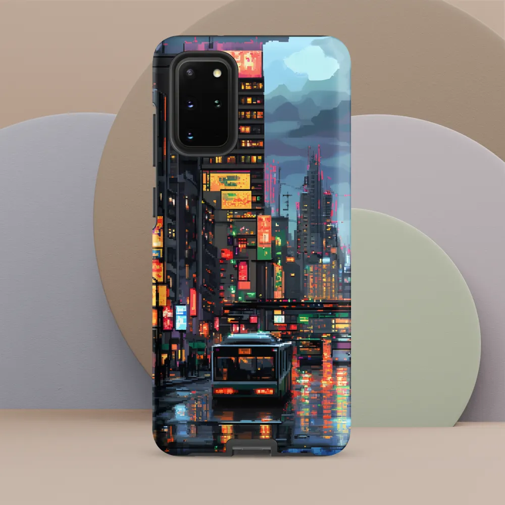 Neon Dreams: A Pixelated Urban Night