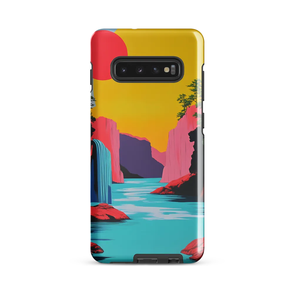 Dreamscape of Pink Cliffs and Turquoise Waters | Phone Case |  S10 Plus | Tough Case | Glossy