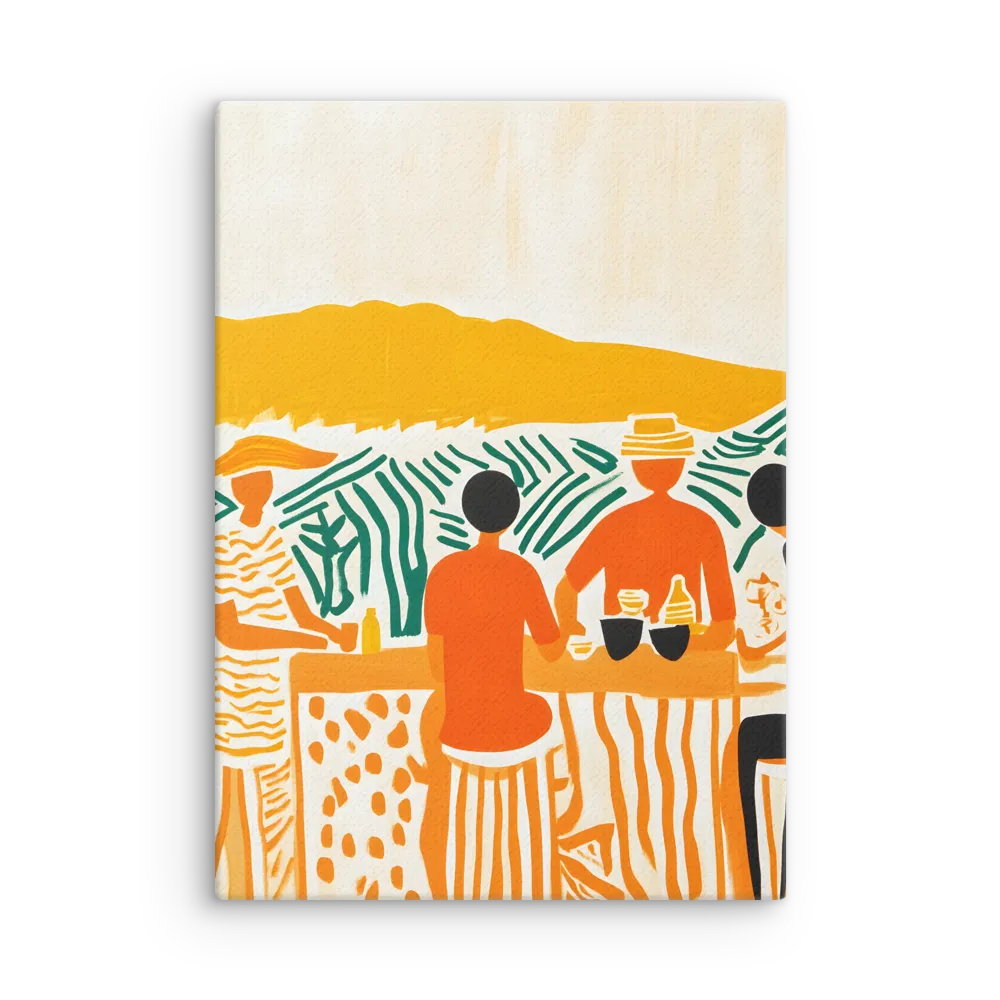 Summer Vibes: Café Conversations | Thin Canvas | 20″×28″
