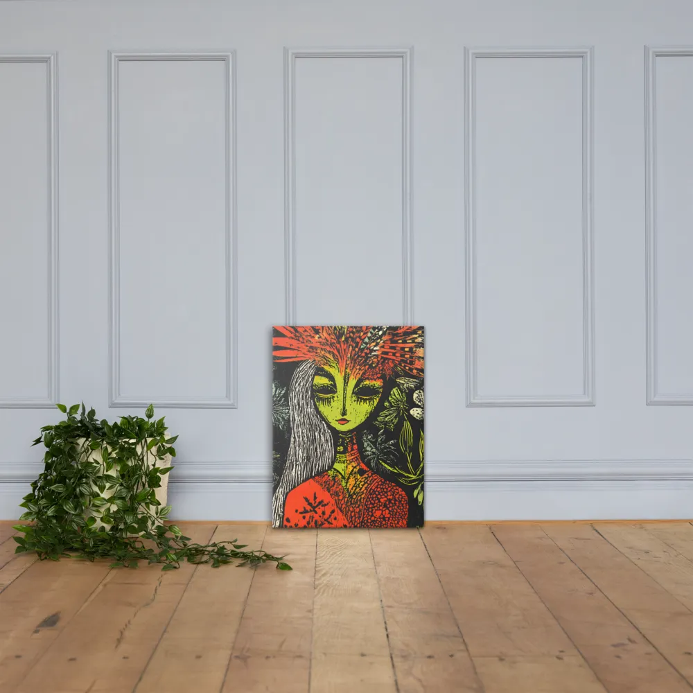 Mystical Flora: A Surreal Portrait | Canvas | 18″×24″