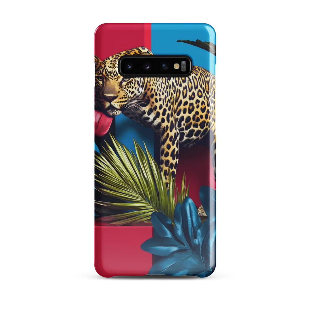 Playful Leopard in Vibrant Paradise | Phone Case |  S10 Plus | Snap Case | Glossy