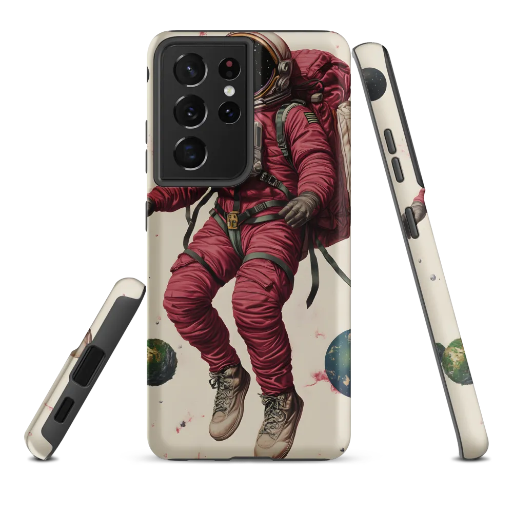 Cosmic Voyager: The Space Explorer | Phone Case |  S21 Ultra | Tough Case | Matte