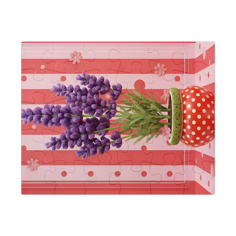 Polka-Dot Lavender 
 Jigsaw Puzzle in Tin Box