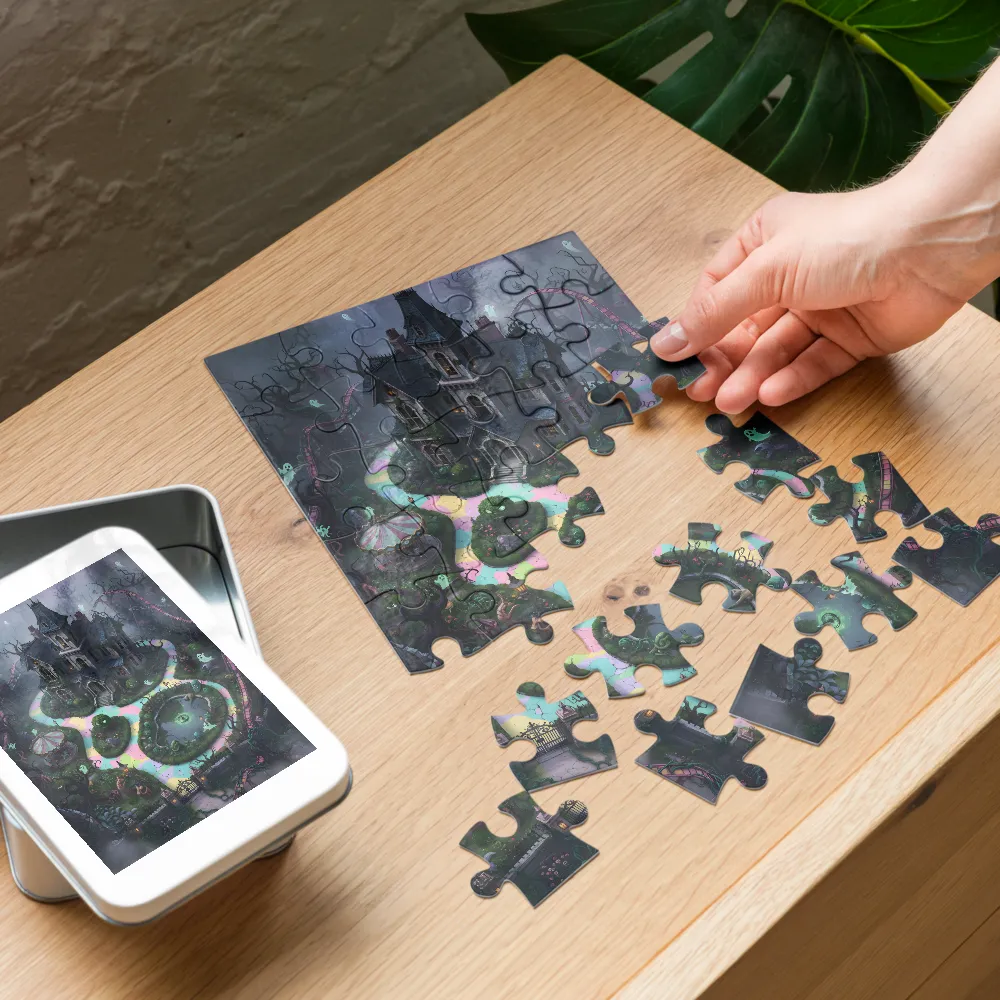 Haunted Manor Park 
 Jigsaw Puzzle in Tin Box