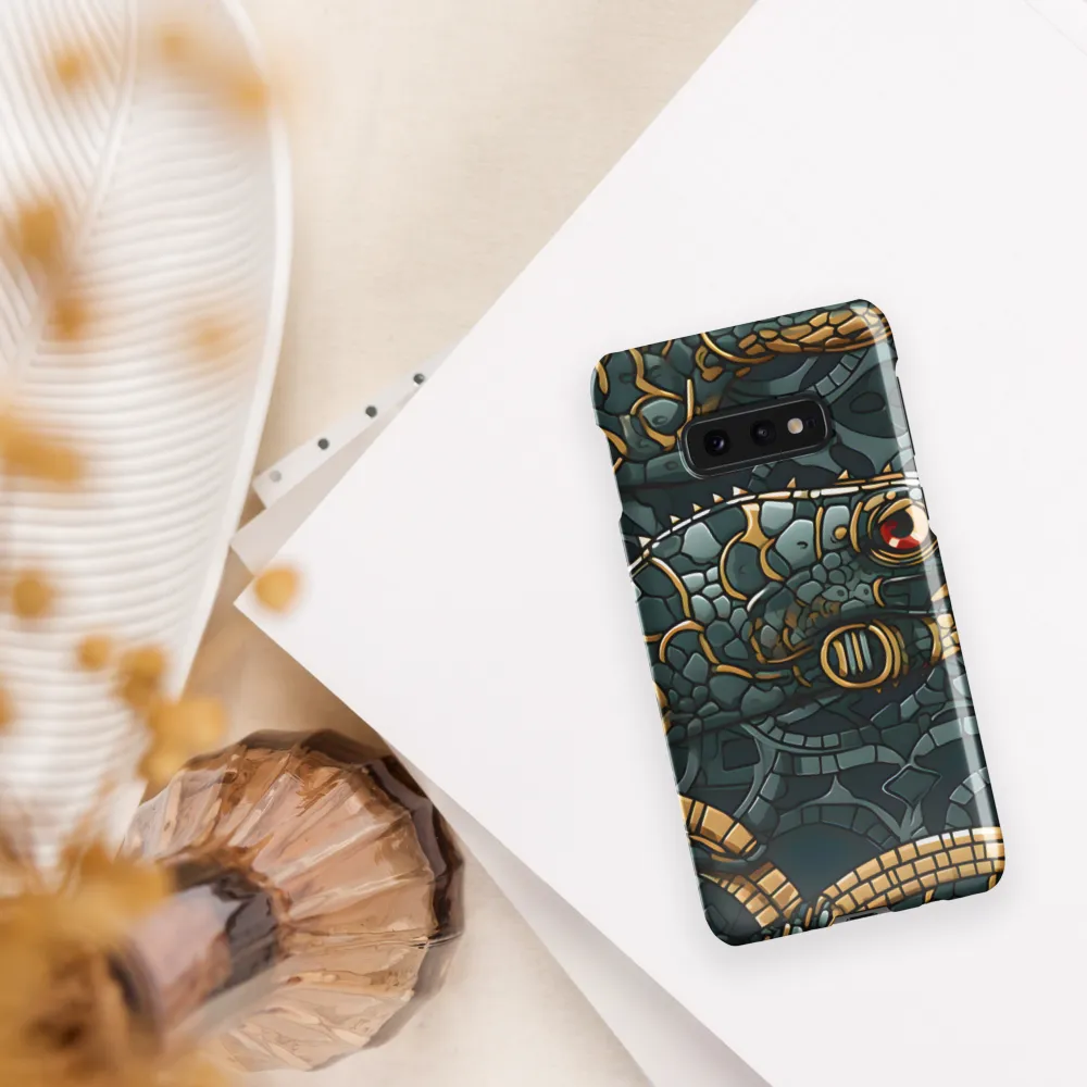 Reptilian Elegance: A Digital Art Nouveau Tapestry