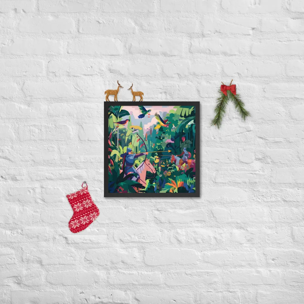 Jungle Archers 
 Poster with Black Frame | 16″x 16″