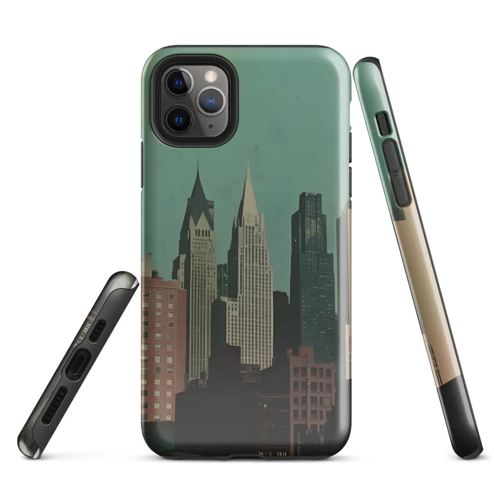 Urban Nostalgia: A Retro Cityscape | Phone Case |  11 Pro Max | Tough Case | Glossy