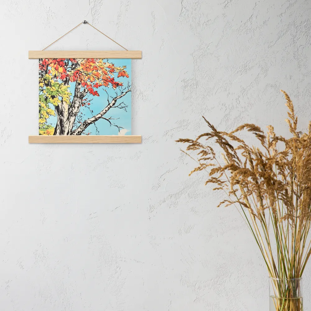 Autumn's Embrace | Poster With Oak Wood Hanger | 10″×10″
