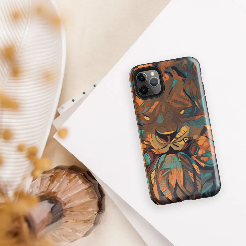 Fierce Royalty: A Geometric Exploration of Lions | Phone Case |  11 Pro Max | Tough Case | Glossy