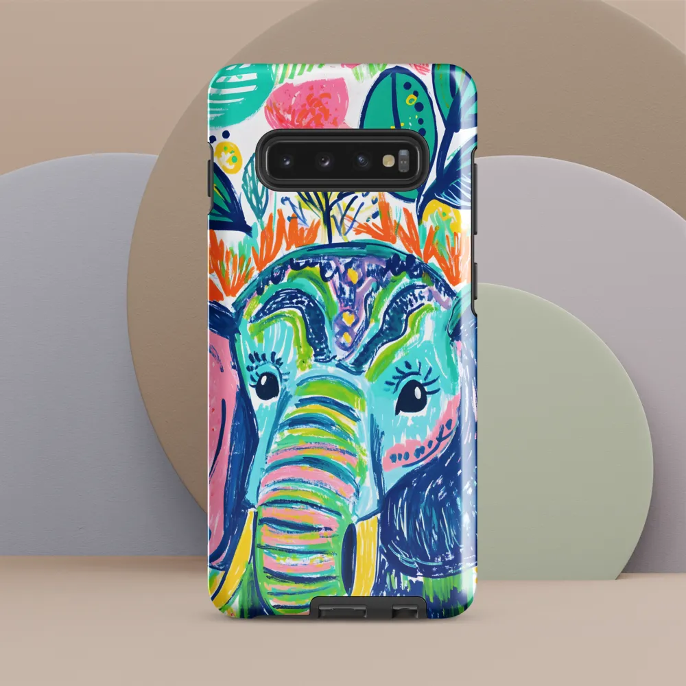 Whimsical Elephant Portrait | Phone Case |  S10 Plus | Tough Case | Glossy