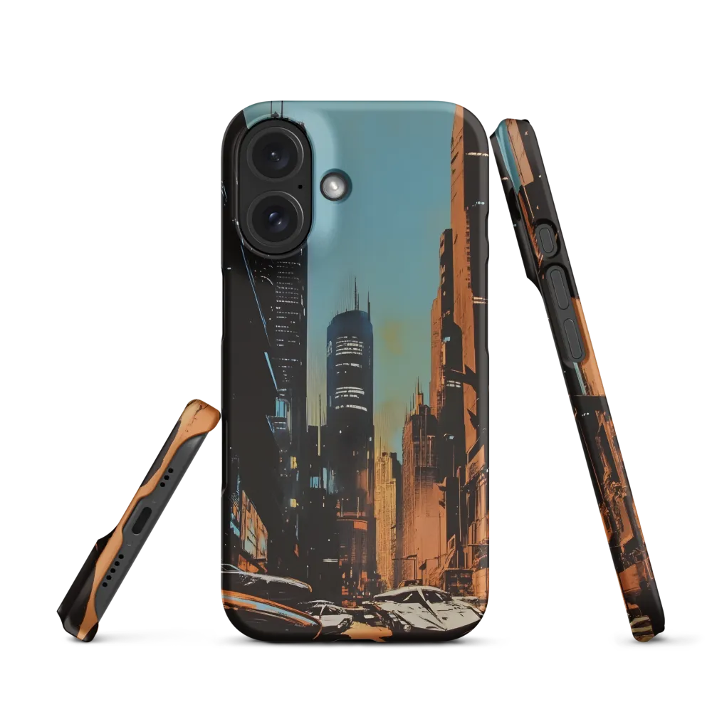 Futuristic Cityscape in Blue and Orange