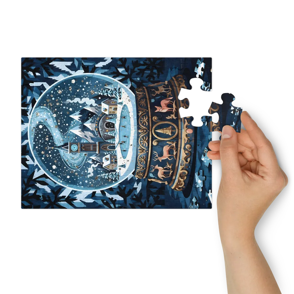 Enchanted Snow Globe 
 Jigsaw Puzzle in Tin Box