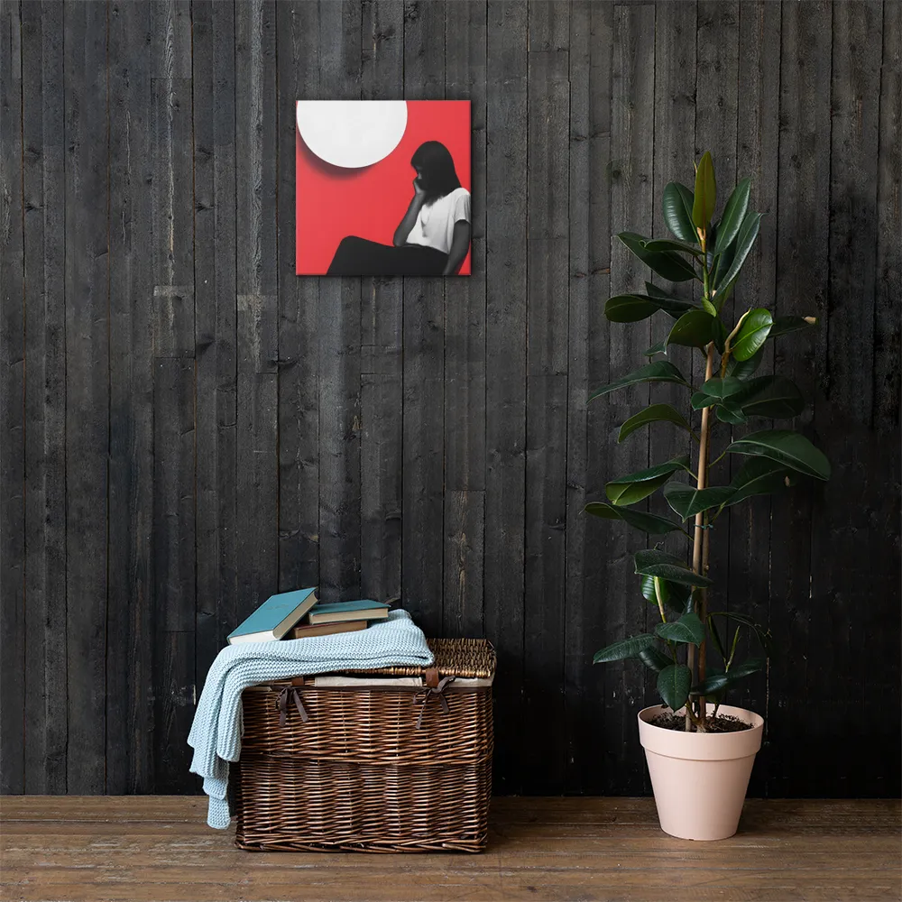 Contemplation in Red | Canvas | 16″×16″