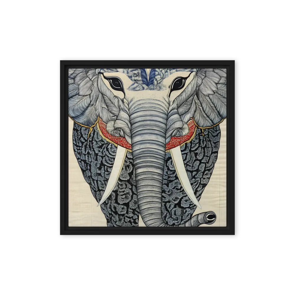 Majesty of the Elephant | Canvas with Black Frame | 16″×16″