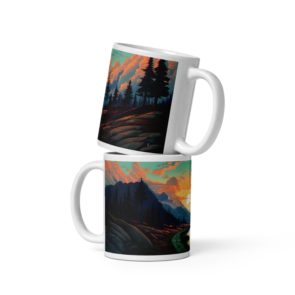 Tranquil Sunset Over the Majestic Mountains | Mugs | Multiple Sizes & Colors