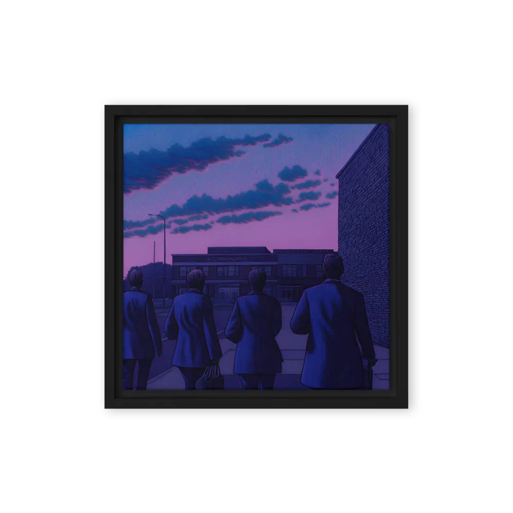 The Twilight Stroll | Canvas with Black Frame | 12″×12″