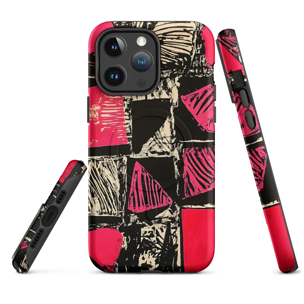 Geometric Symphony in Pink and Black