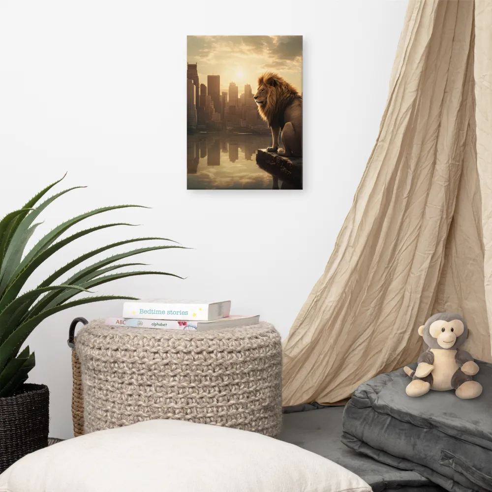 The Lion's Gaze Over the Urban Symphony