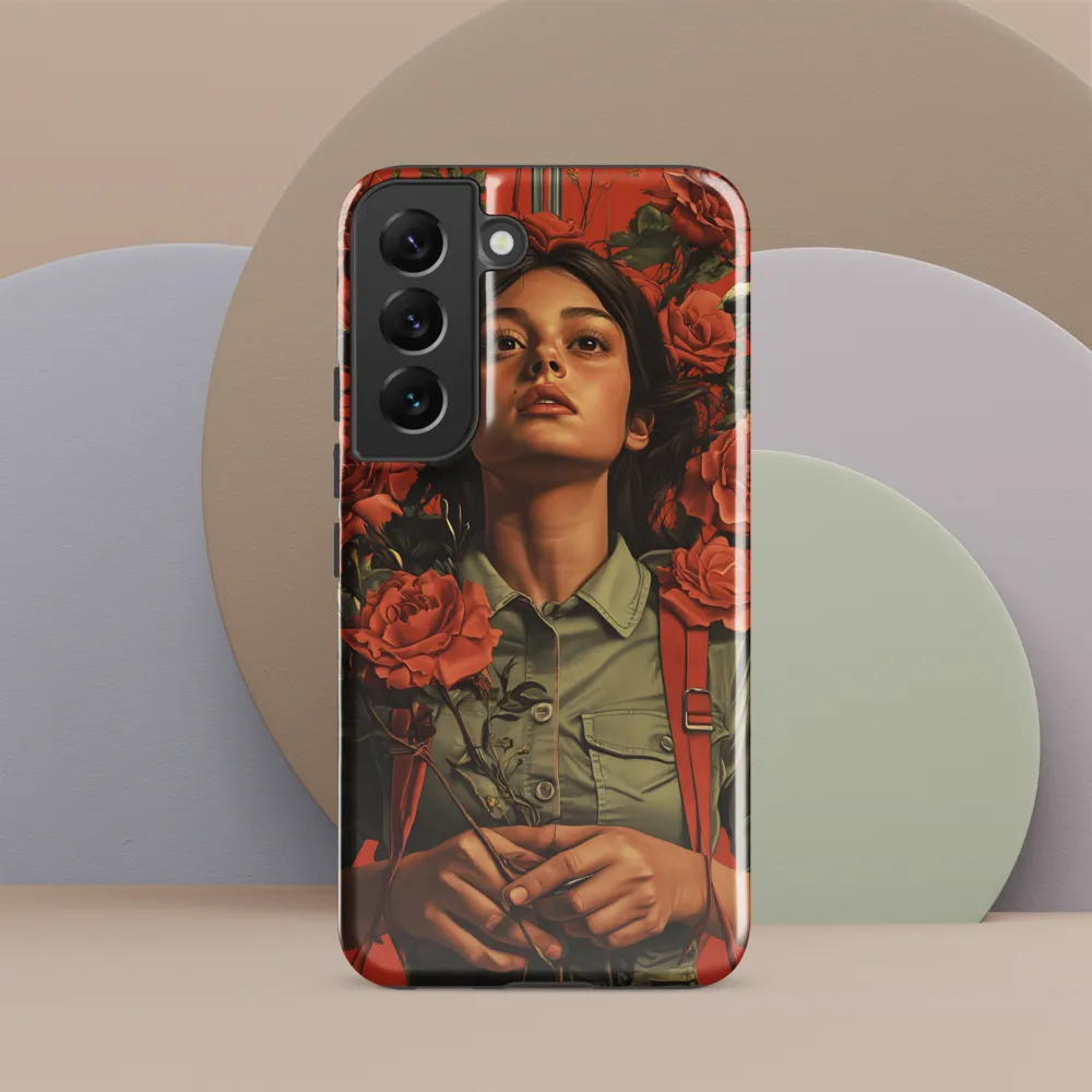 Harmony and Strength: A Portrait Among Roses