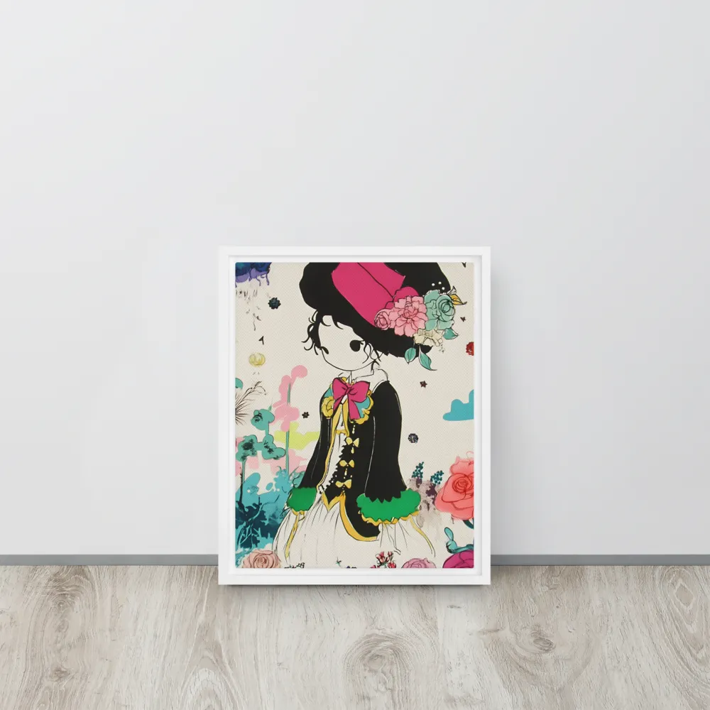 Whimsical Garden Reverie | Canvas with White Frame | 11″×14″