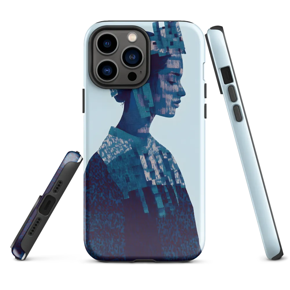 Digital Portrait in Abstract Blue