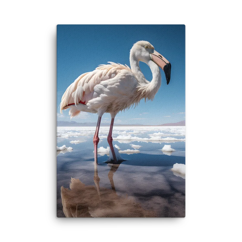 Graceful Solitude of a Flamingo | Thin Canvas | 20″×30″