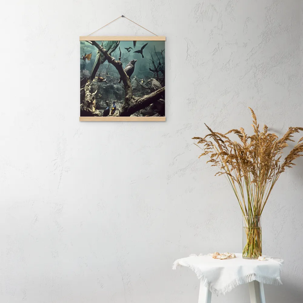 Whispers of the Avian Realm | Poster With Oak Wood Hanger | 16″×16″