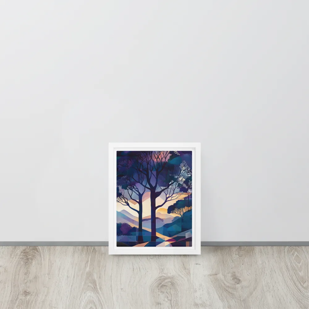 Tranquil Geometry: A Journey Through Color | Canvas with White Frame | 8″×10″