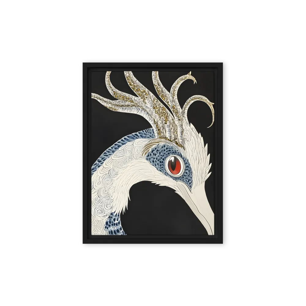 Elegance of the Majestic Peacock | Canvas with Black Frame | 9″×12″