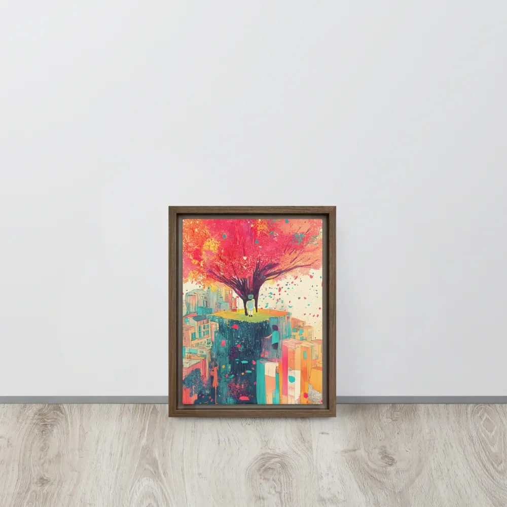 Whispers of Urban Dreams | Canvas with Brown Frame | 9″×12″