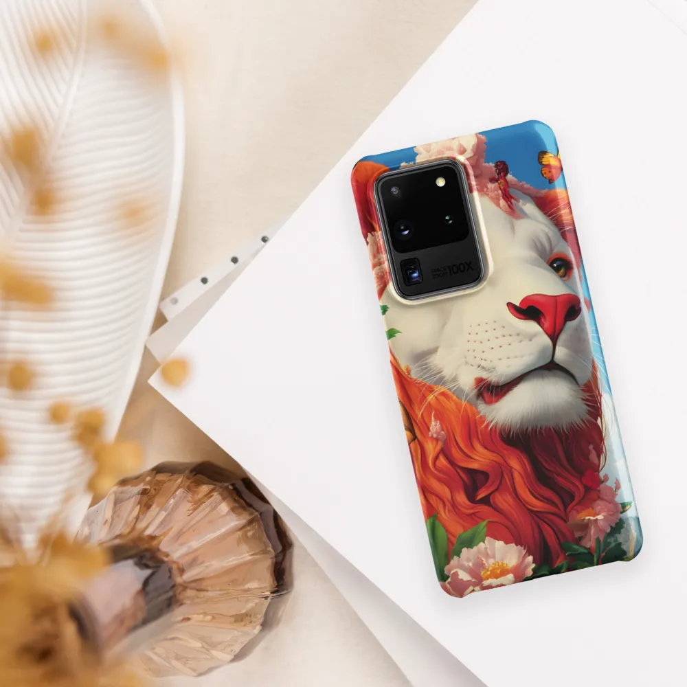 Majestic Lion Amidst Floral Splendor