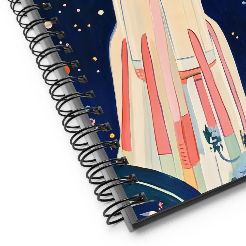 Cosmic Dreams: The Rocket's Journey | Spiral Notebook