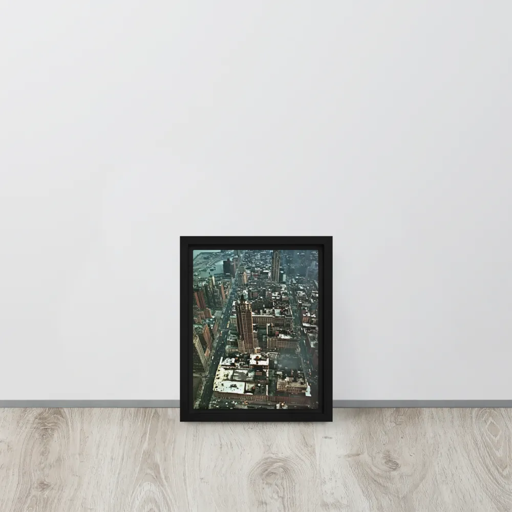 Aerial Symphony of Urban Life | Canvas with Black Frame | 8″×10″
