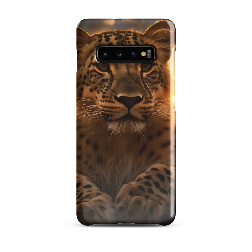 Regal Presence: The Leopard at Sunset | Phone Case |  S10 Plus | Snap Case | Glossy