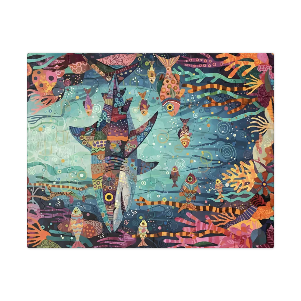 Patchwork Reef Shark 
 Jigsaw Puzzle in Tin Box