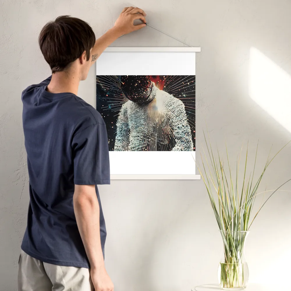 Ethereal Astronaut: A Journey Through the Cosmos | Poster With White Wood Hanger | 18″×24″