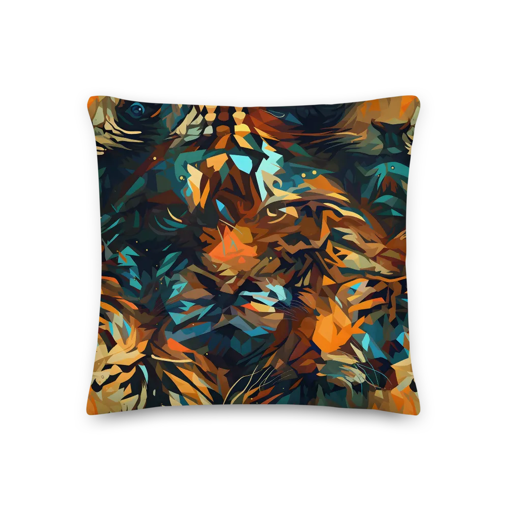 Wild Symphony: Abstract Tigers | Pillow | 18″×18″